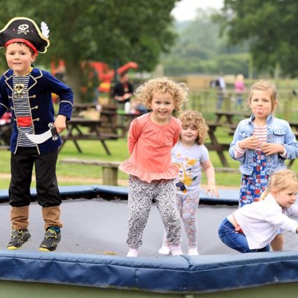 Hatton Pirate Festival Kids on Trampolines