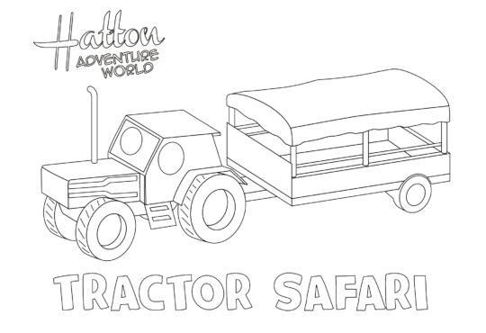 tractor safari colouring in